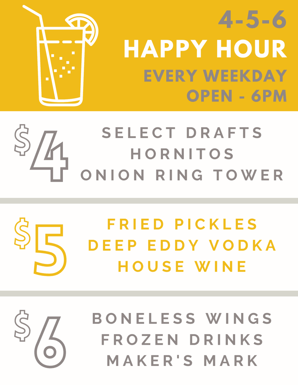 Daily specials