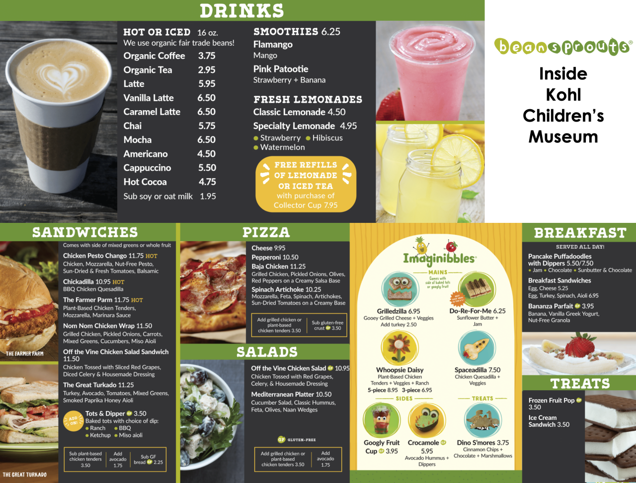 Kohl Priced Menu | Beansprouts