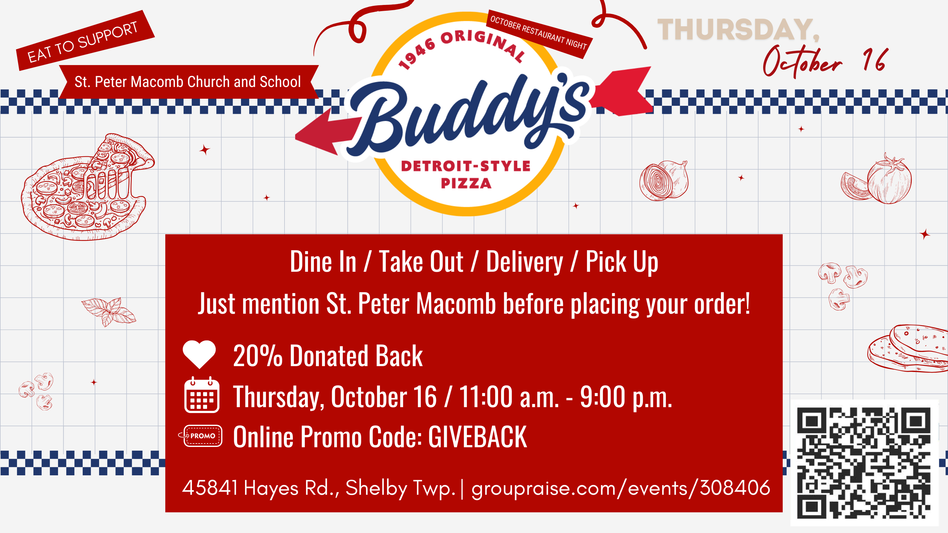 Buddy's October RESTAURANT NIGHT (32 x 18 in)