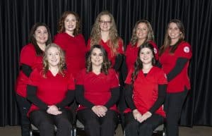 Eight NOC nursing students celebrated graduation last Friday night at the Renfro Center at NOC Tonkawa. Front Row (L-R): Kaylee Terry, Tara Mueggenborg, Saeble Harp. Back Row (L-R): Adrianna Lopez, Kacie Platt, Rebecca Gordon, Meliah Boyd, Amber Drapalla. (photo courtesy of Cope Photography)