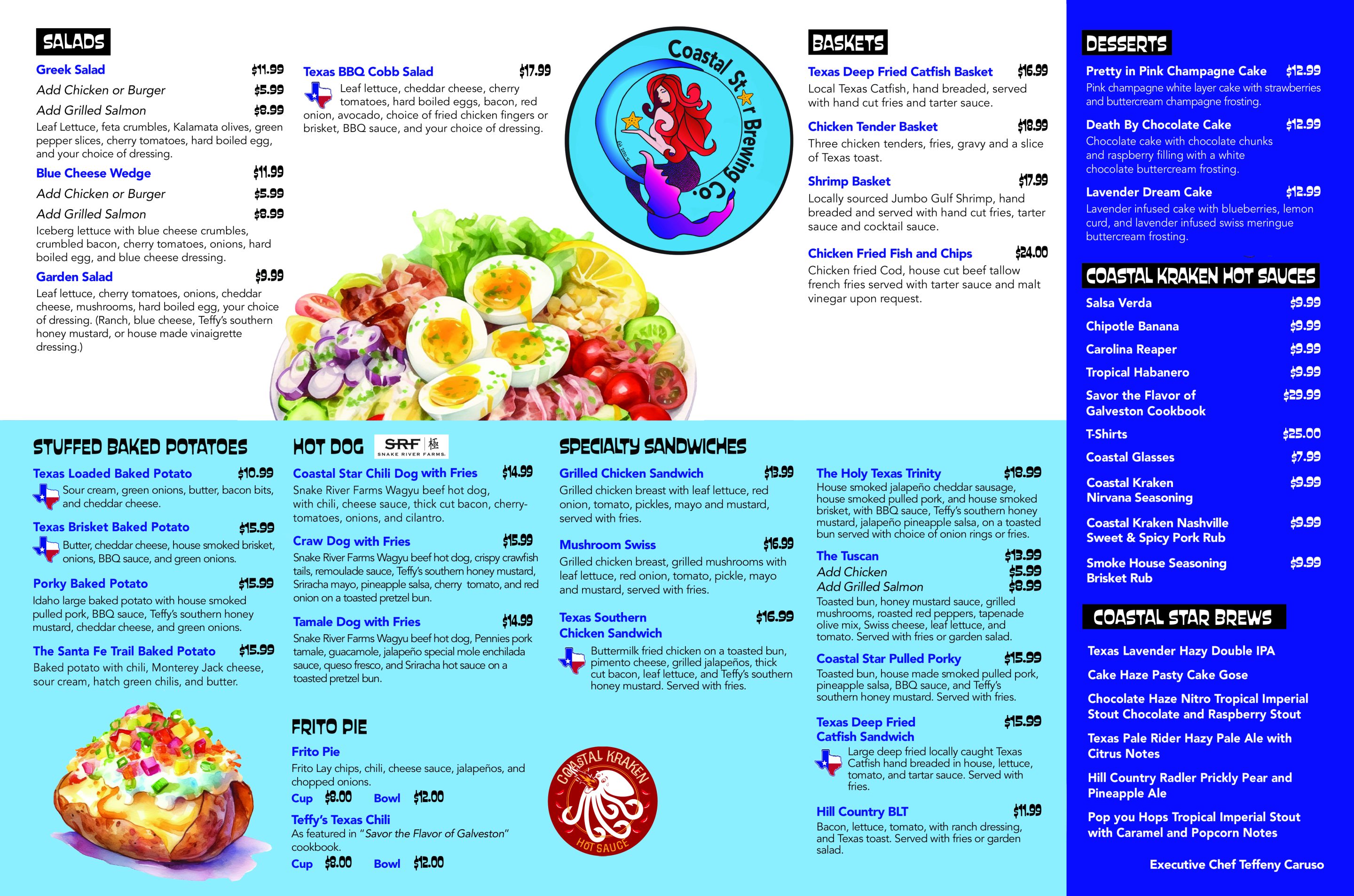 2025 Coastal Star Brewing Company Menu